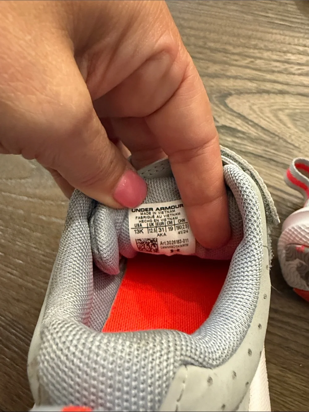Under Armour Kids Gray and Orange Slip-On Athletic Sneakers